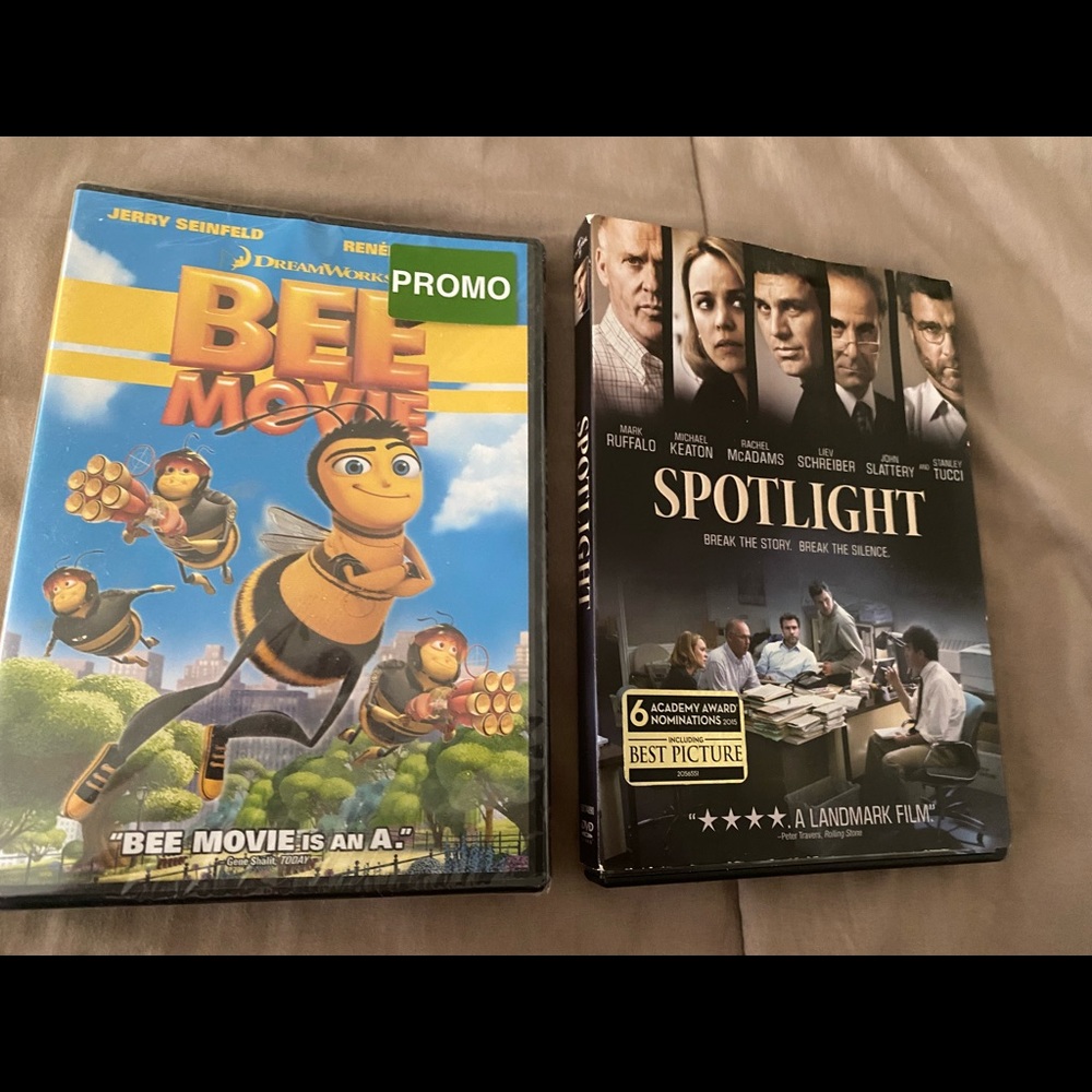 New in package Bee Movie and Spotlight watched once